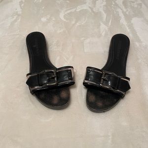 Burberry black wooden sandals